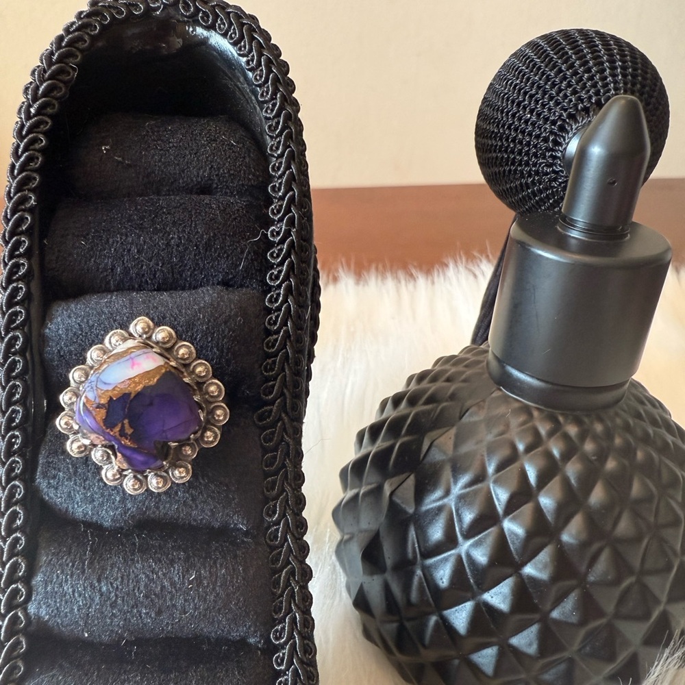 C15 Purple Mojave and Copper Stone Ring set in 92.5% Silver setting